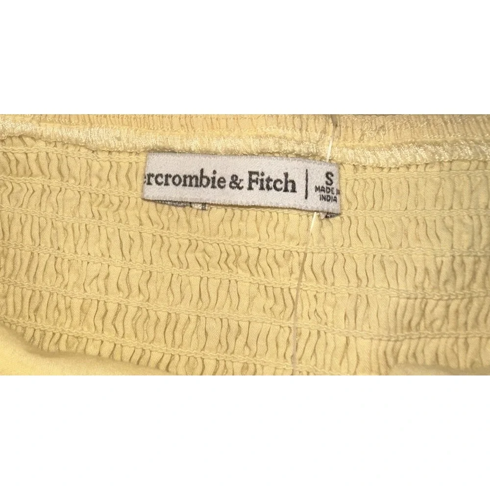 Abercrombie Fitch Emerson Yellow‎ Poplin Puff Sleeve Mini Milkmaid Dress Women S
